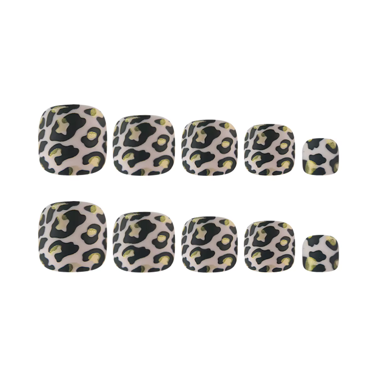 24 pièces noir imprimé léopard presse sur les ongles des orteils élégant Ins faux