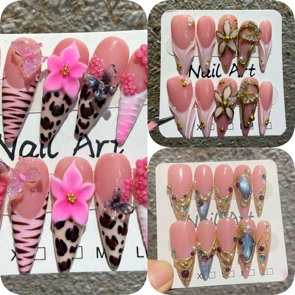 10 faux ongles longs à imprimé léopard pour Spice Girl