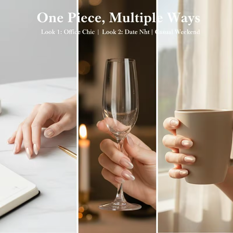 French Square Press On Nails