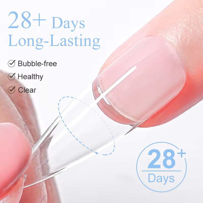 MSRUIOO 10ml clair solide ongles conseils Gel longue durée sans bulles UV/LED Gel de construction