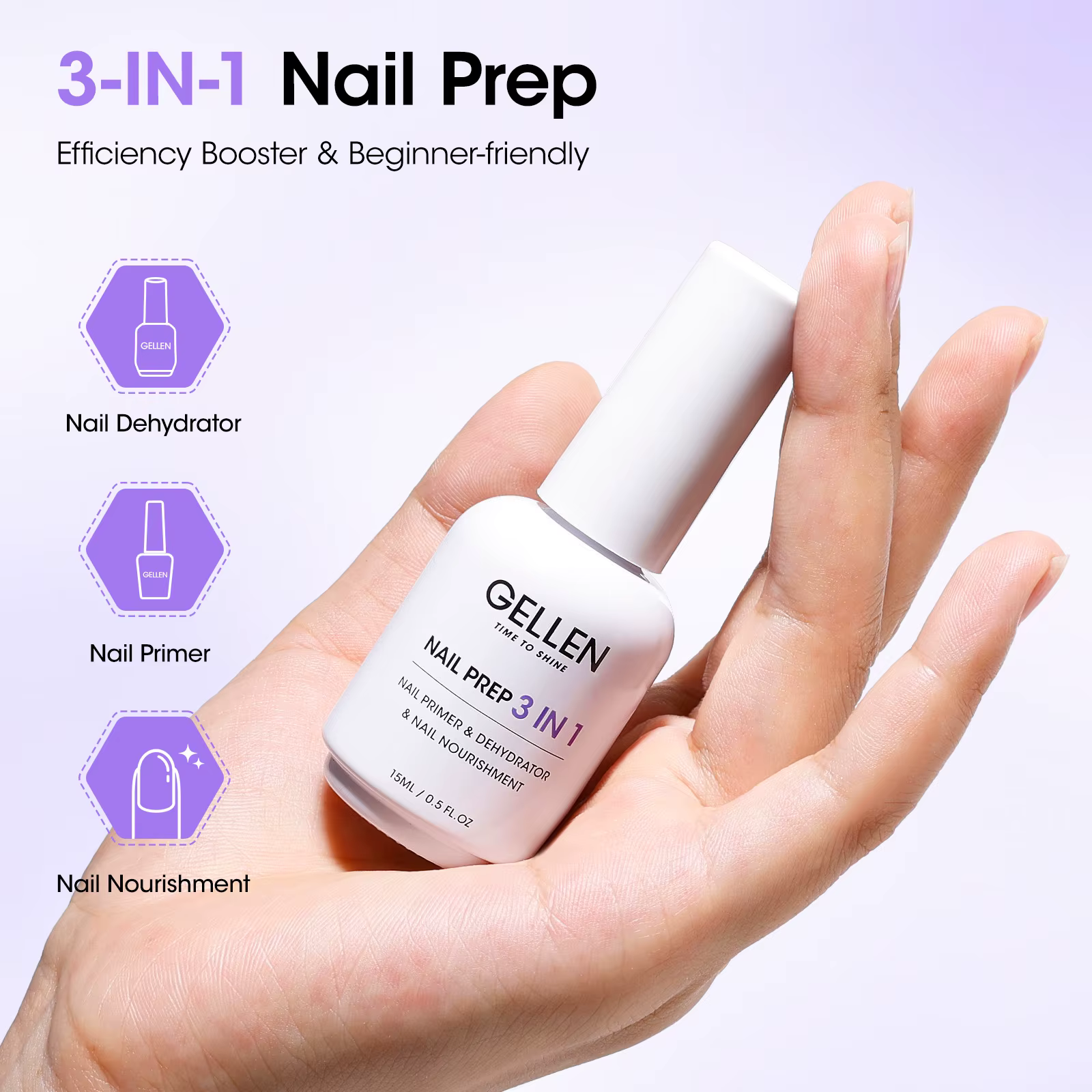 Kit de préparation et déshydratant pour ongles GELLEN 3 en 1