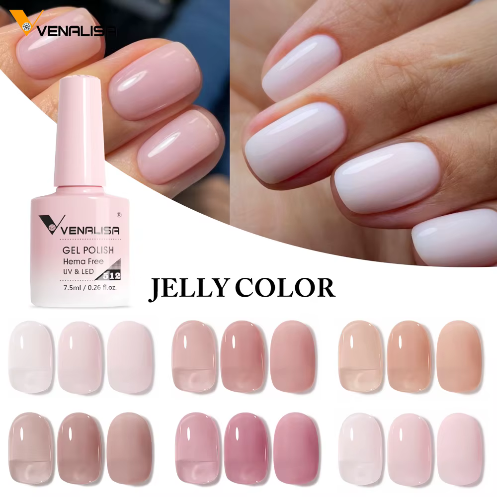 Venalisa – Kit de vernis à ongles Gel couleur rose gelée
