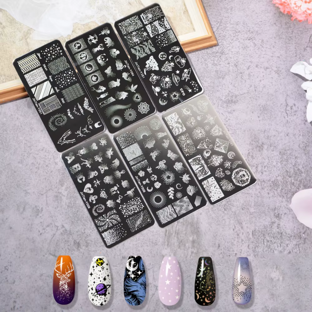 Plaques de tamponnage pour nail art de formes variées
