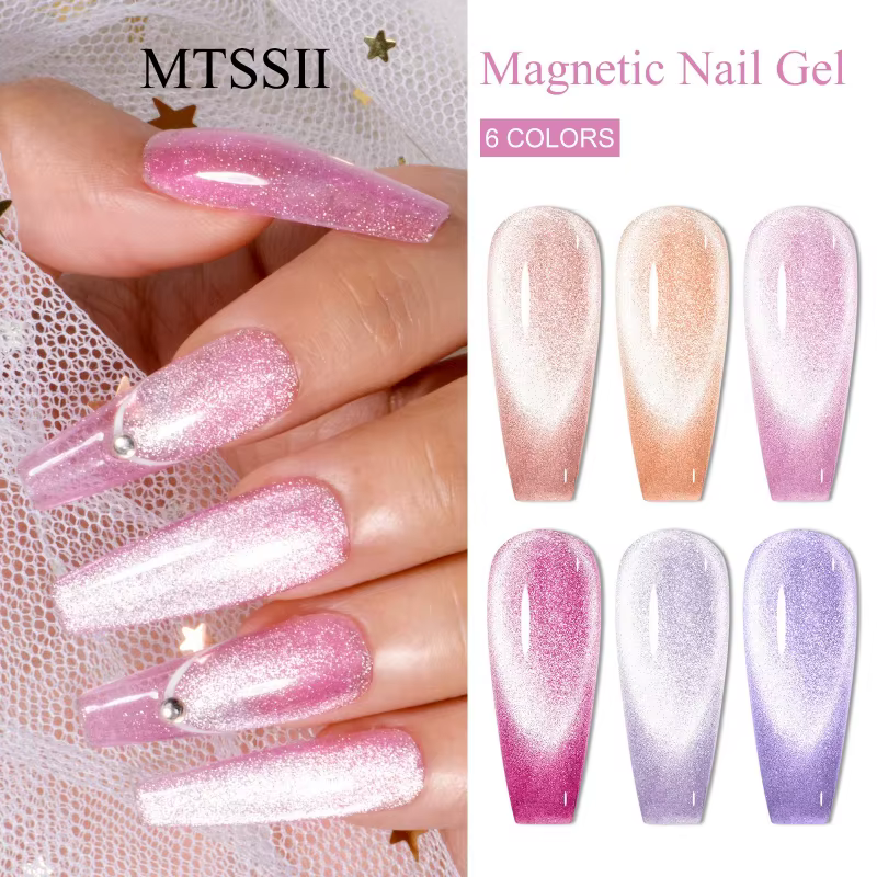 7 pièces brillant chat magnétique Gel vernis à ongles ensemble avec tige