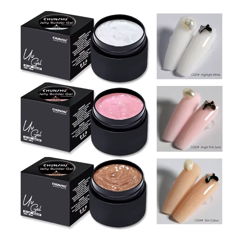 CHUNSHU gelée constructeur ongles Gel paillettes dur Gel Extension par formes d'ongles
