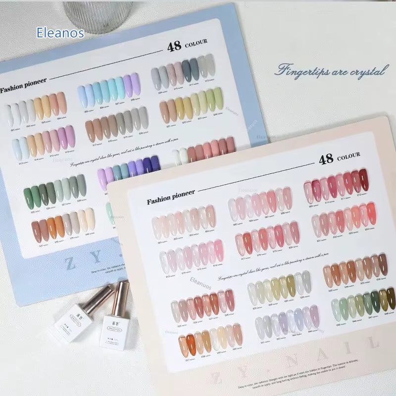 Eleanos crème glacée 48 pièces 15ML Gel de couleur UV translucide nu rose gelée Gel vernis à ongles sirop laiteux Gel