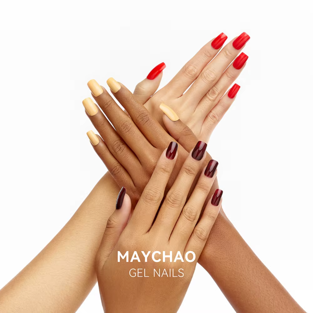 Vernis à ongles gel rouge cerise MAYCHAO 12ml brillant semi-permanent