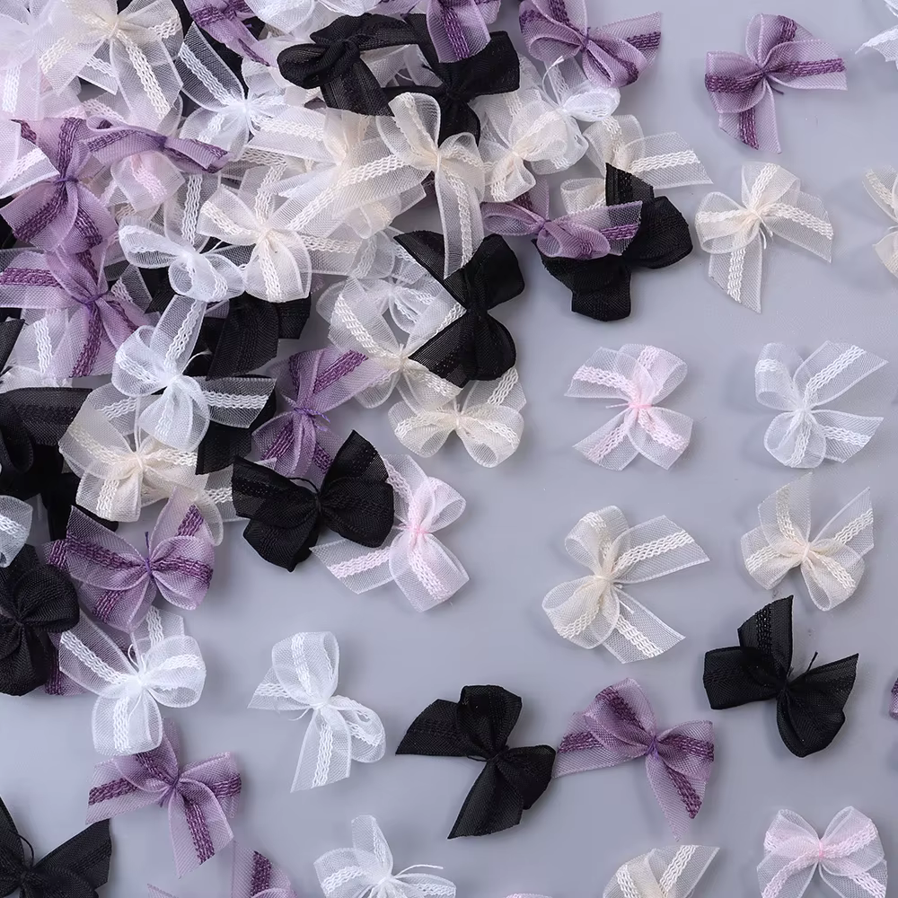 Mini nœuds en organza et mousseline