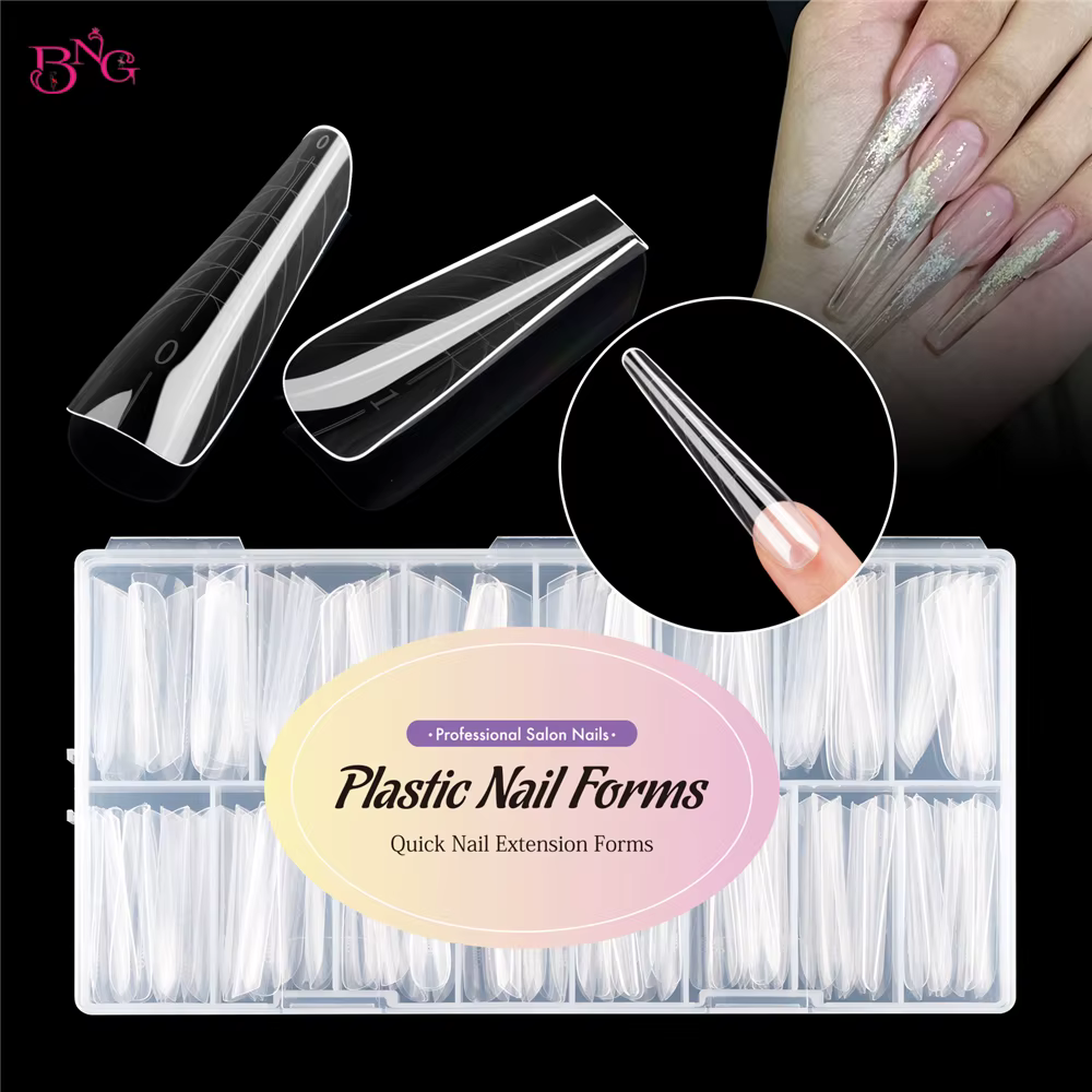 BNG Large taille double formes ongles carré cercueil amande Extension d'ongle moule faux