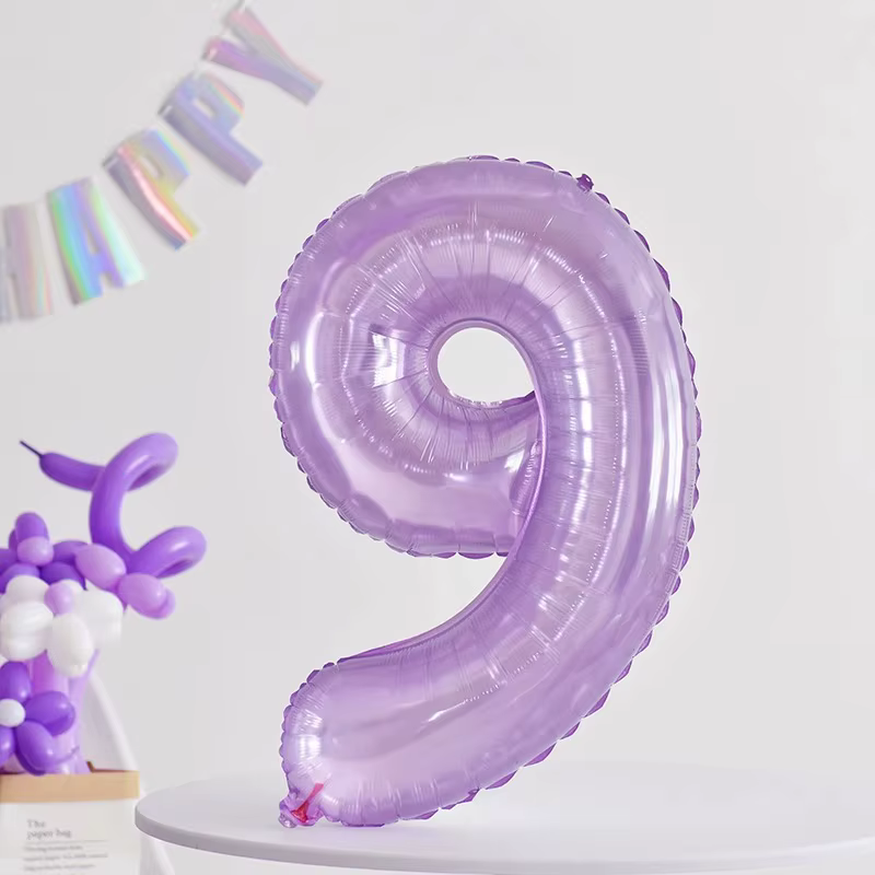 Ballon numérique en gelée de cristal violet/bleu/rose, 32 pouces, 1 pièce, décor de fête d'anniversaire pour enfants, accessoires de photographie, fête surprise pour adultes