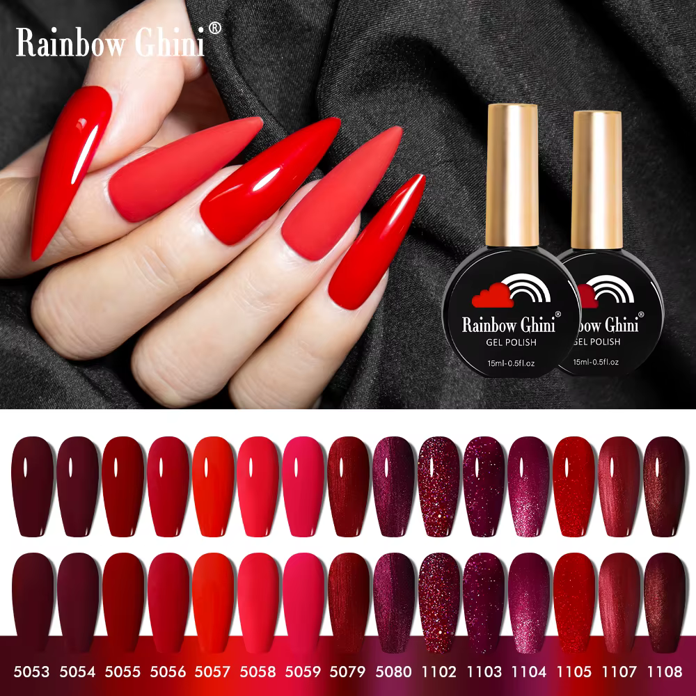 2023 Ghini – vernis à ongles en Gel rouge arc-en-ciel