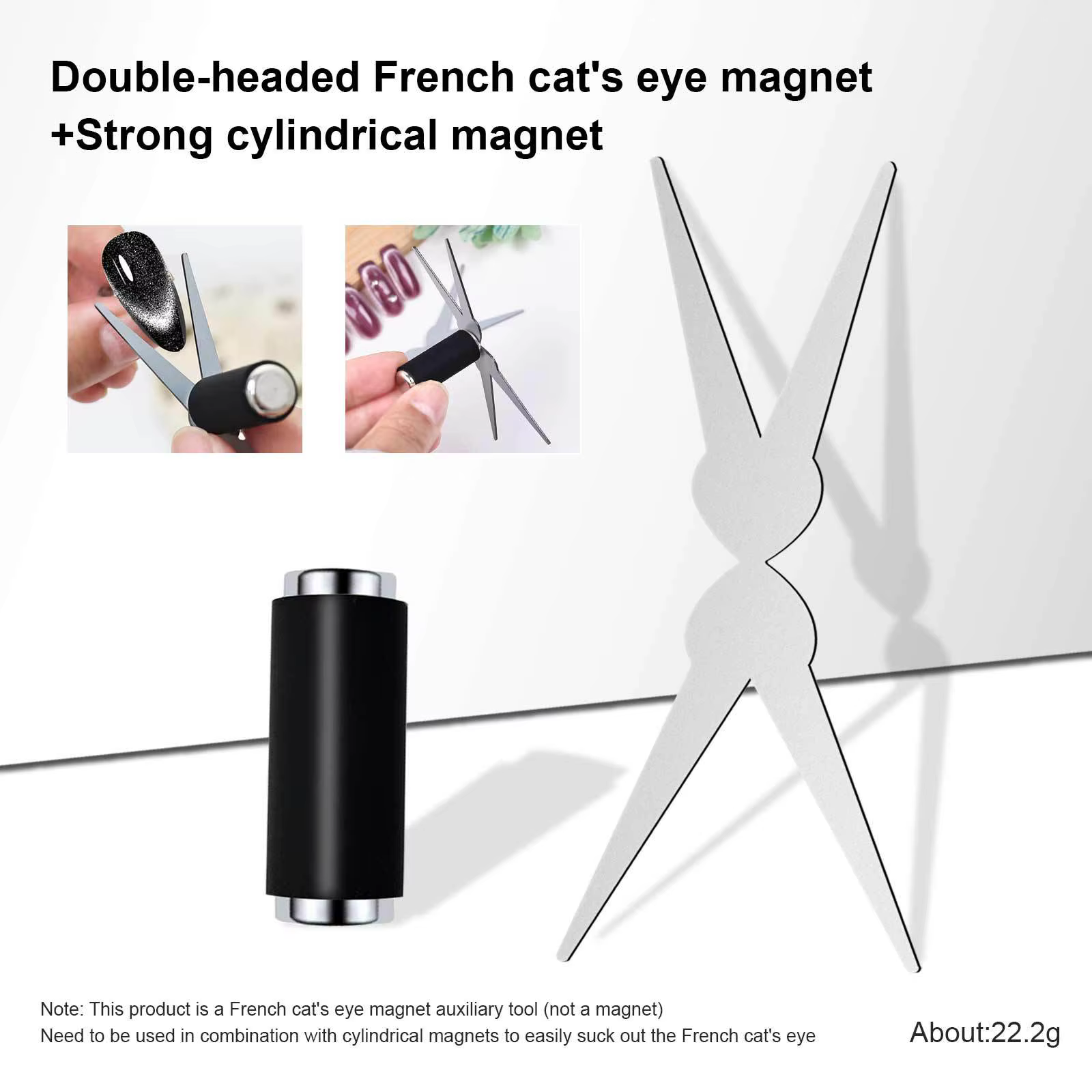 3D Double tête ongles forts forme française oeil de chat aimant effet magnétique Nail Art Gel vernis manucure accessoires ensemble d'outils