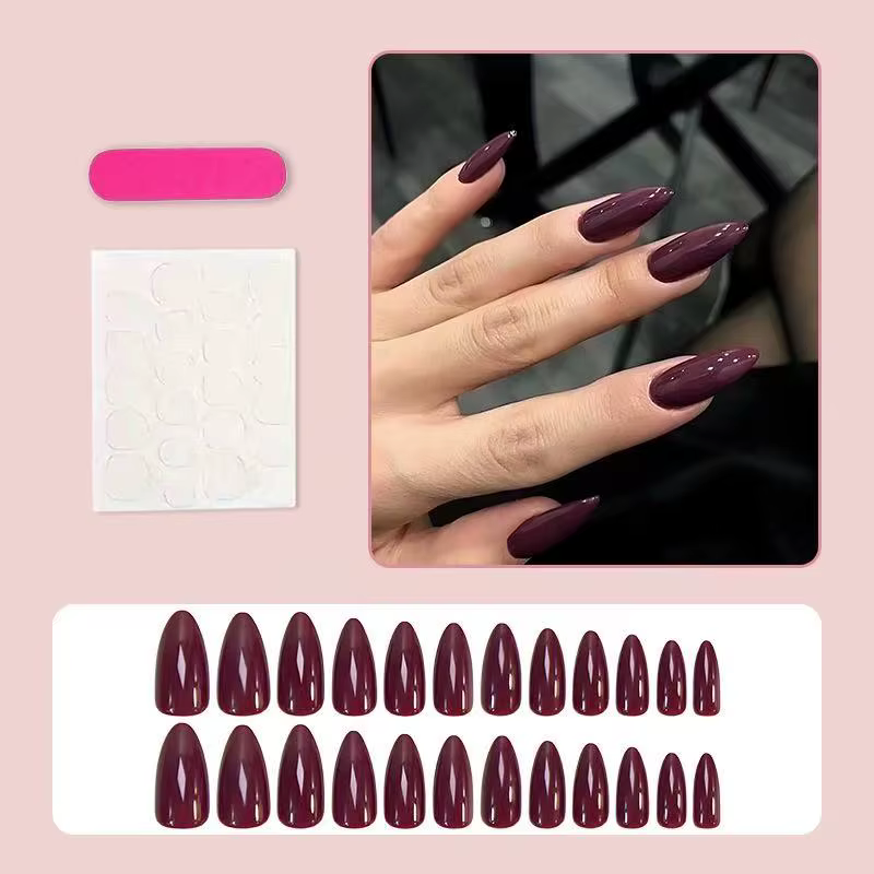 24 pièces d'ongles artificiels haut de gamme - ongles noirs