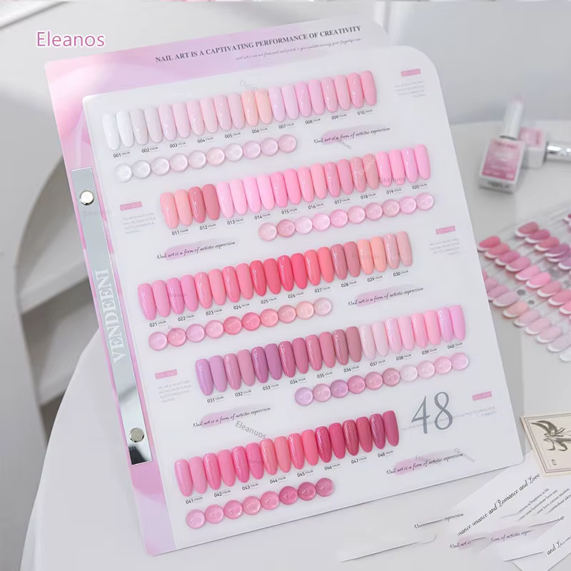 Kit de 48 vernis gel rose nude haute saturation pastel avec nuancier