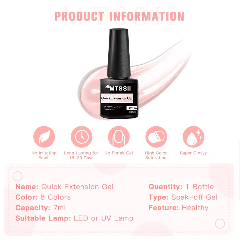 Mtssii 7ml blanc laiteux Extension rapide Gel vernis à ongles Semi Permanent tremper manucure Nail Art UV LED