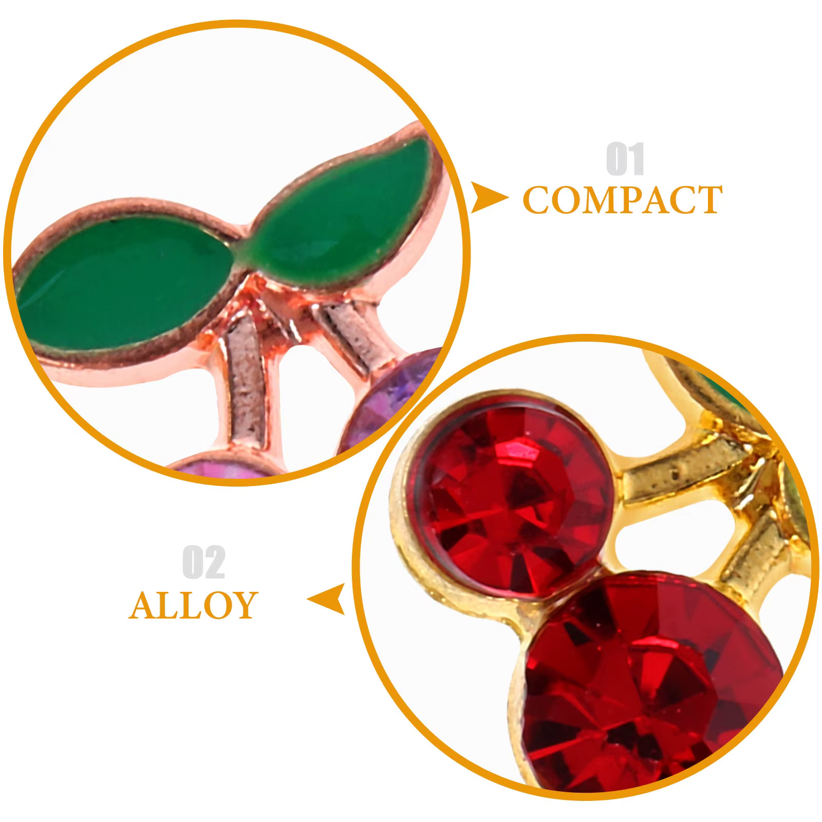 Breloques pour ongles en forme de cerise