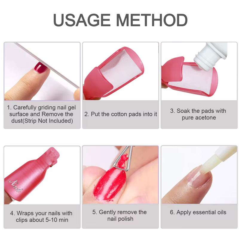 Clips dissolvant de vernis à ongles Gel UV