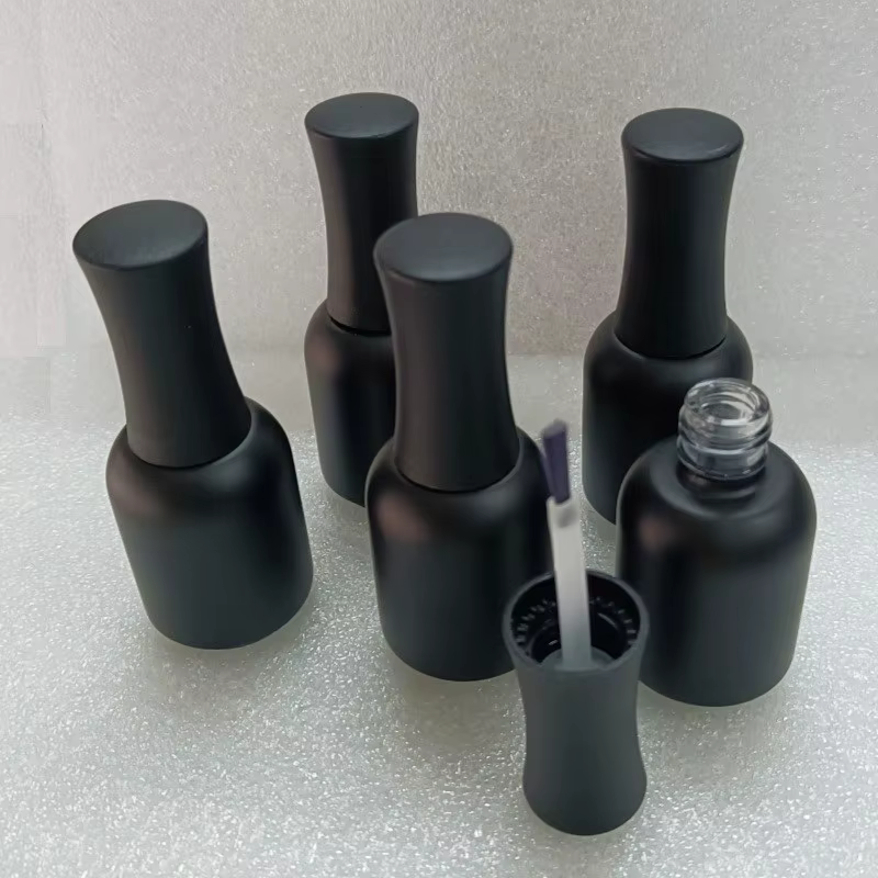5 flacons vides en verre noir mat de 20 ml pour vernis à ongles