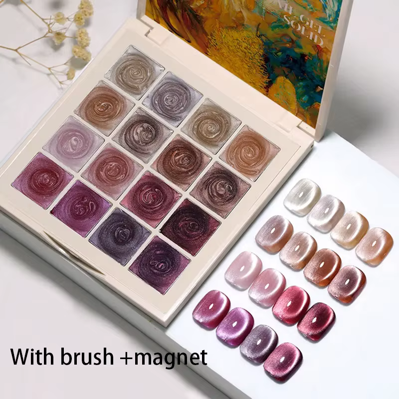 Vernis Gel Magnétique Effet Œil de Chat Violet 16 Couleurs