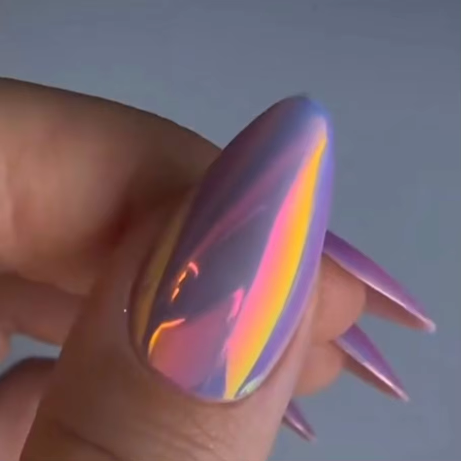 Poudre de pigment pour ongles effet miroir arc-en-ciel Aurora Opale en vrac