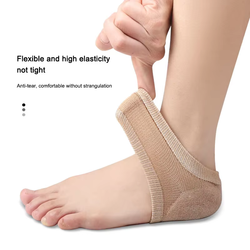Manchon de protection du talon en Gel, coussinets de talon en Silicone, bonnets de talon, Support de la fasciite plantaire, soins des pieds, coussin de réparation de la peau, chaussettes demi-mètre