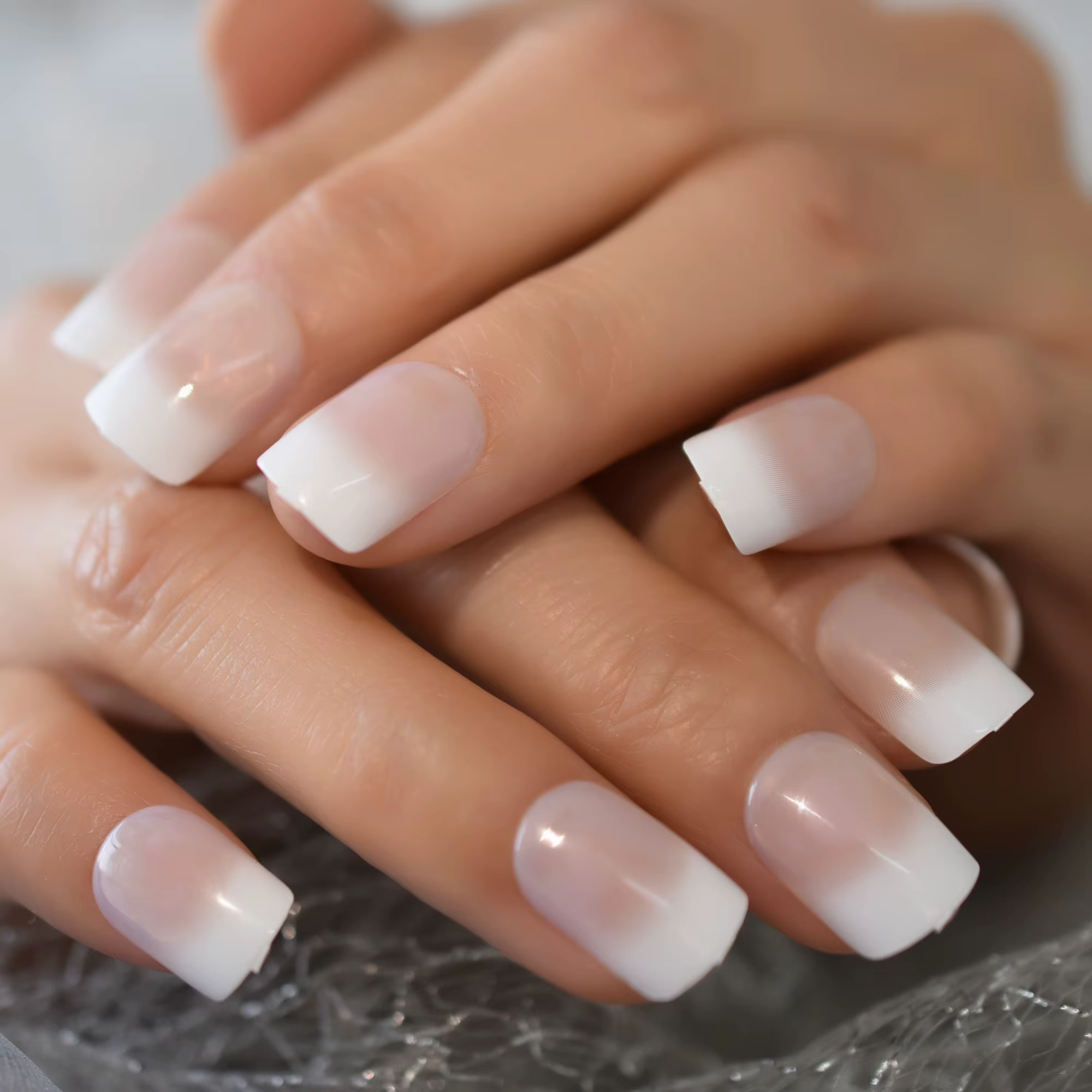 Fench manucure 24 pièces presse sur les pointes des ongles