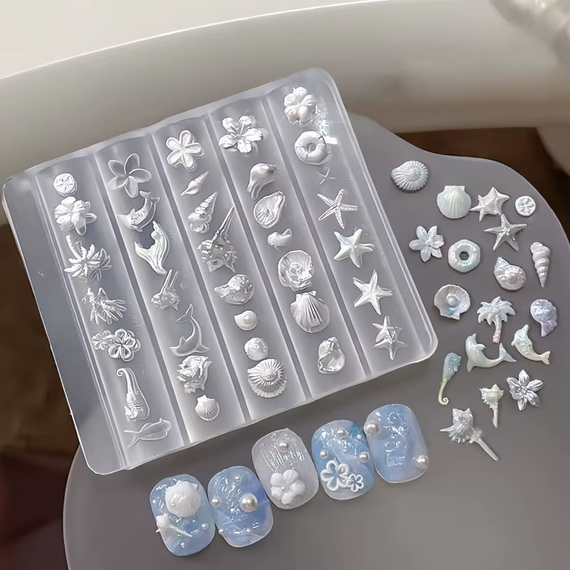 Moule 3D en silicone pour décorations d'ongles