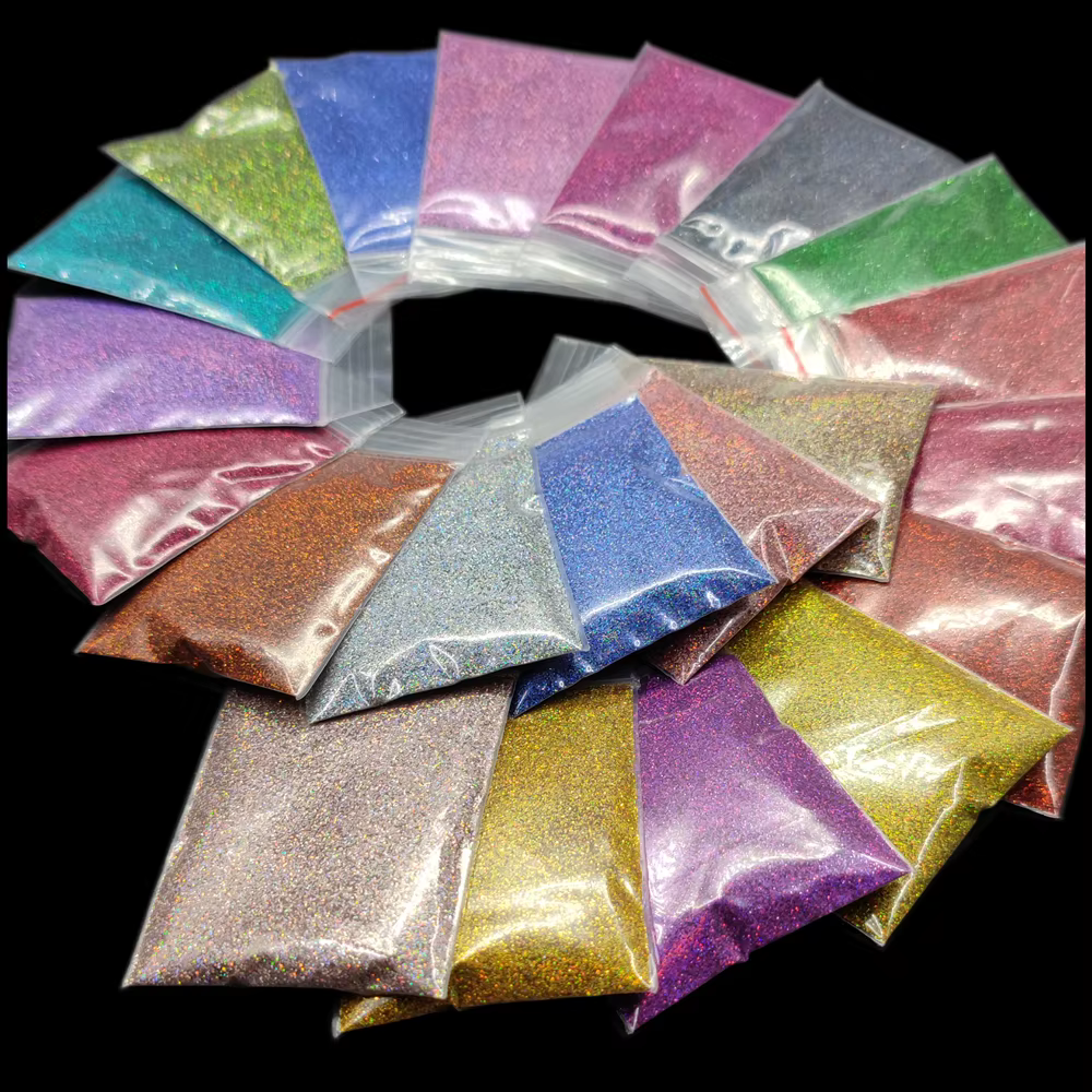 10 g/sac 0.2mm Laser paillettes ongles Chrome poudre