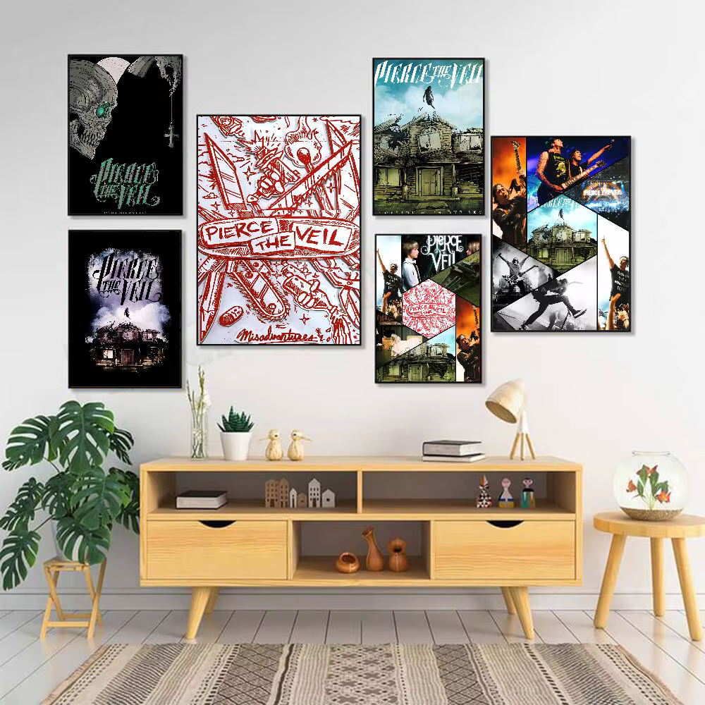 Affiche du groupe p-perce The V-Veil, affiches de film Vintage imperméables, impression d'art mural de haute qualité pour décoration de chambre, cadeau