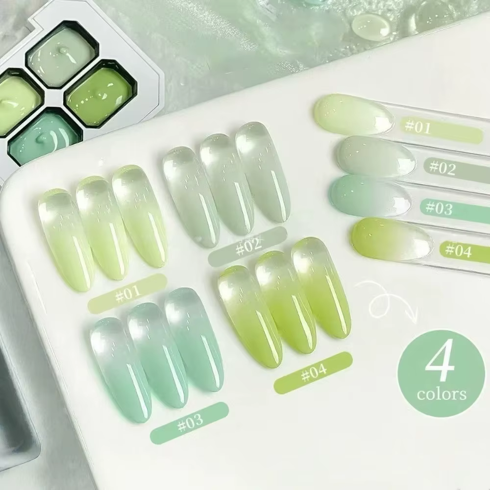Gel à ongles quatre couleurs pour le printemps et l'été