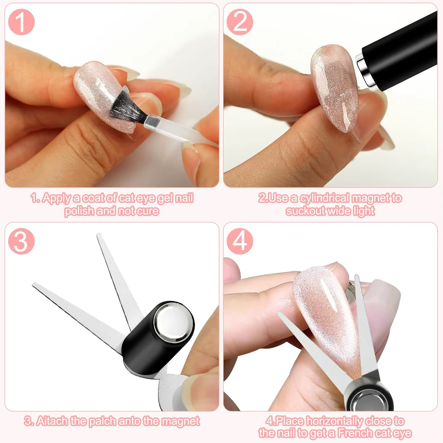 Aimant pour ongles à Double tête