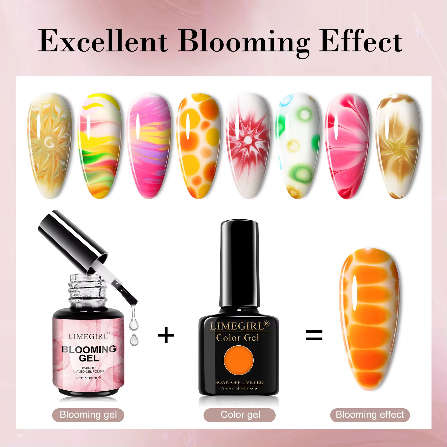 LIMEGIRL 15ML clair floraison Gel vernis UV trempage propagation marbre