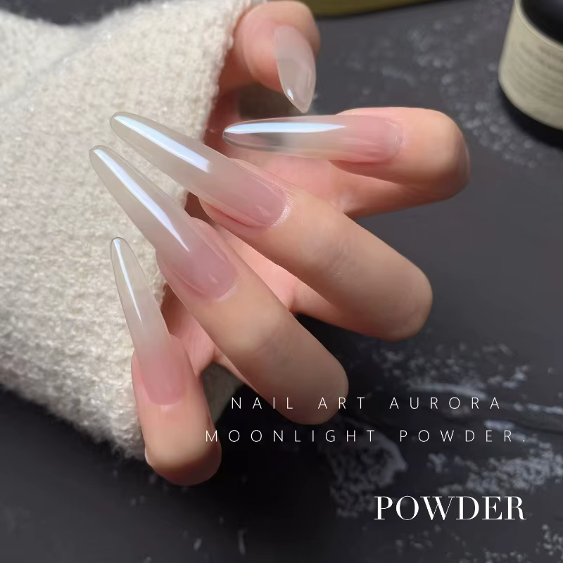 Nouvelle poudre chromée effet miroir Aurora pour ongles