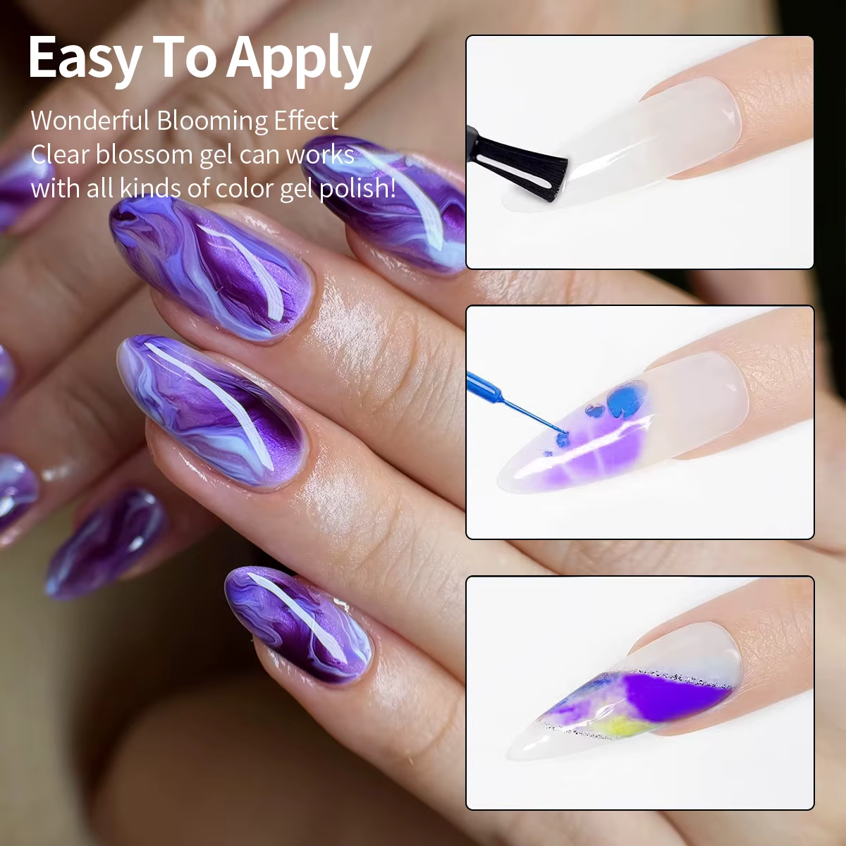 Gel Blooming pour ongles Hassleless 15 ml — Créez des effets dégradés et estompés. Facile à appliquer