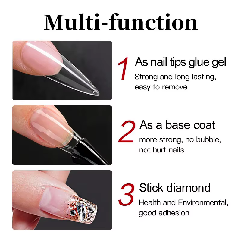 Gel de colle pour ongles 3 en 1