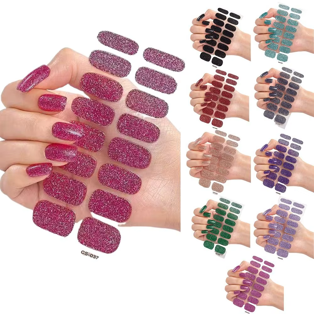 Autocollants scintillants pour ongles en gel