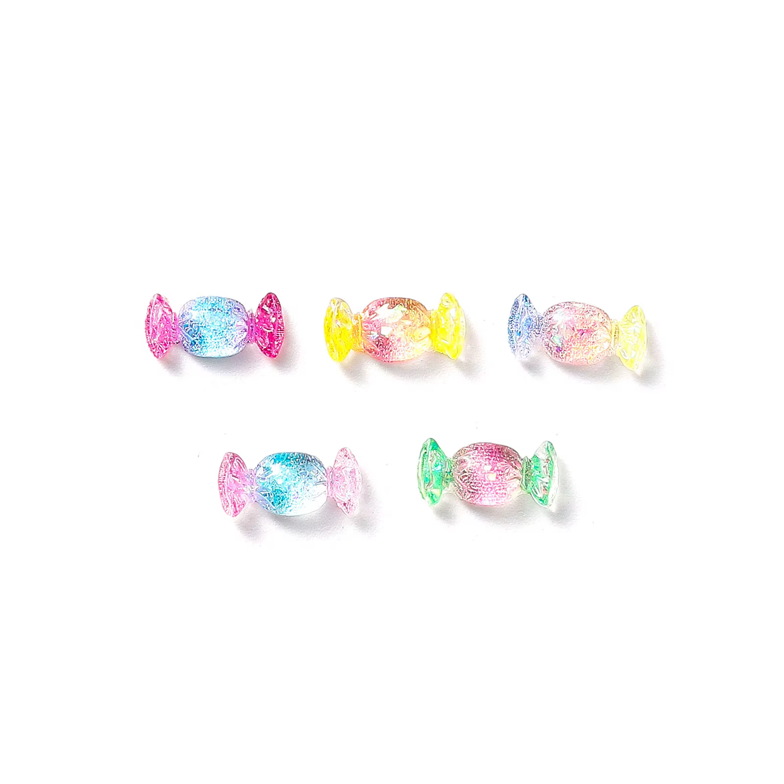 Jeu de nourriture bonbons Nail Art breloques irisé dégradé feuille d'or arc-en-ciel