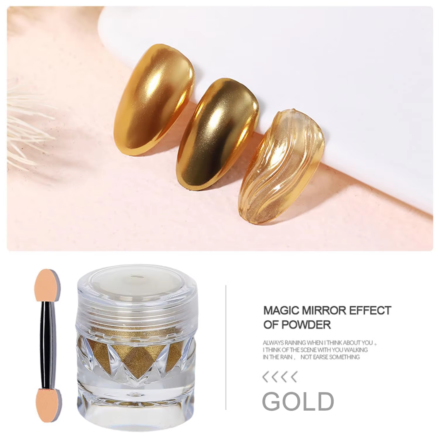 Ensemble de 3 poudres à ongles effet miroir