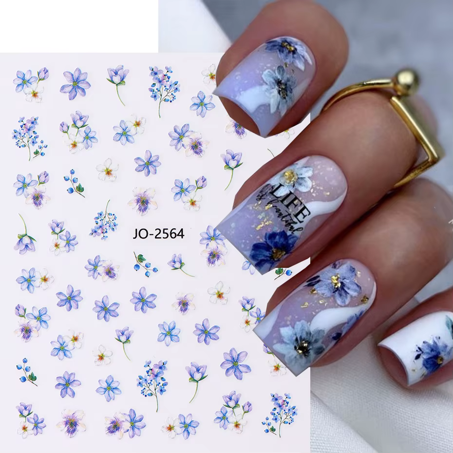 Autocollants de fleurs de printemps pour nail art