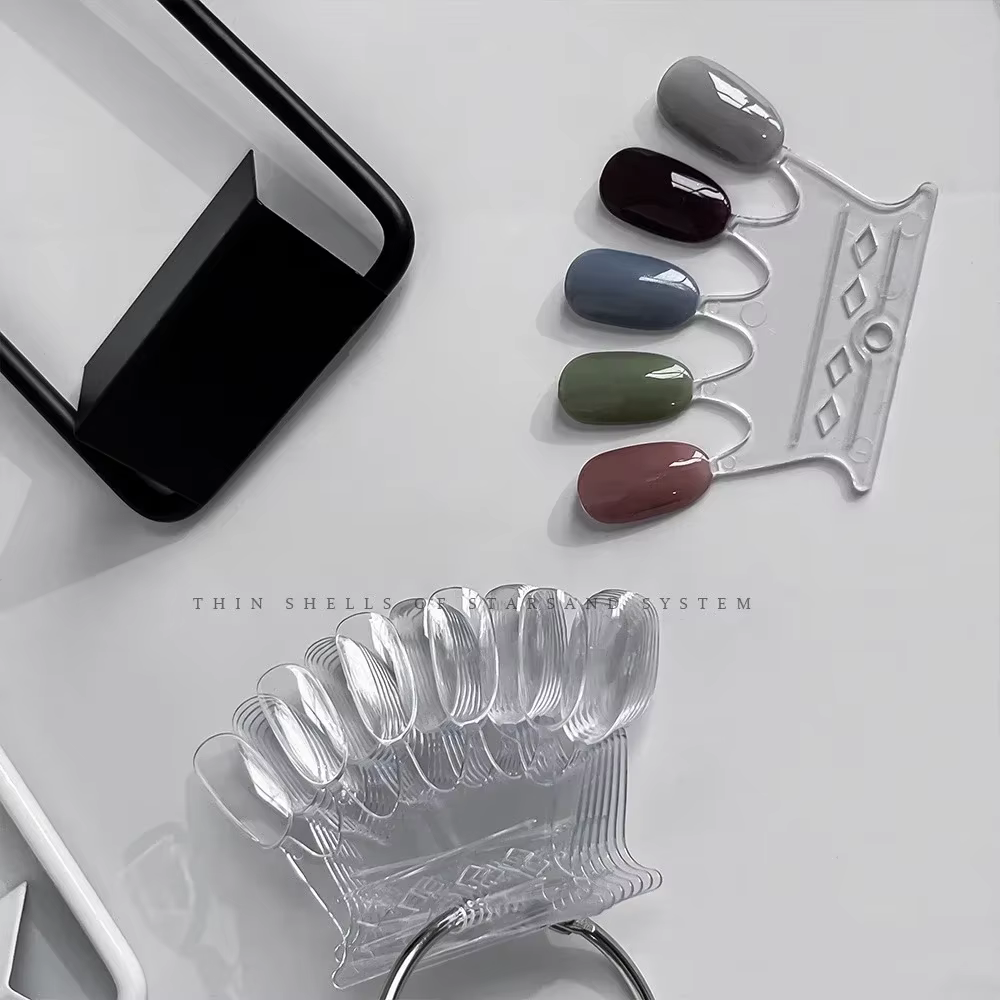 Présentoir de faux ongles en forme d'éventail