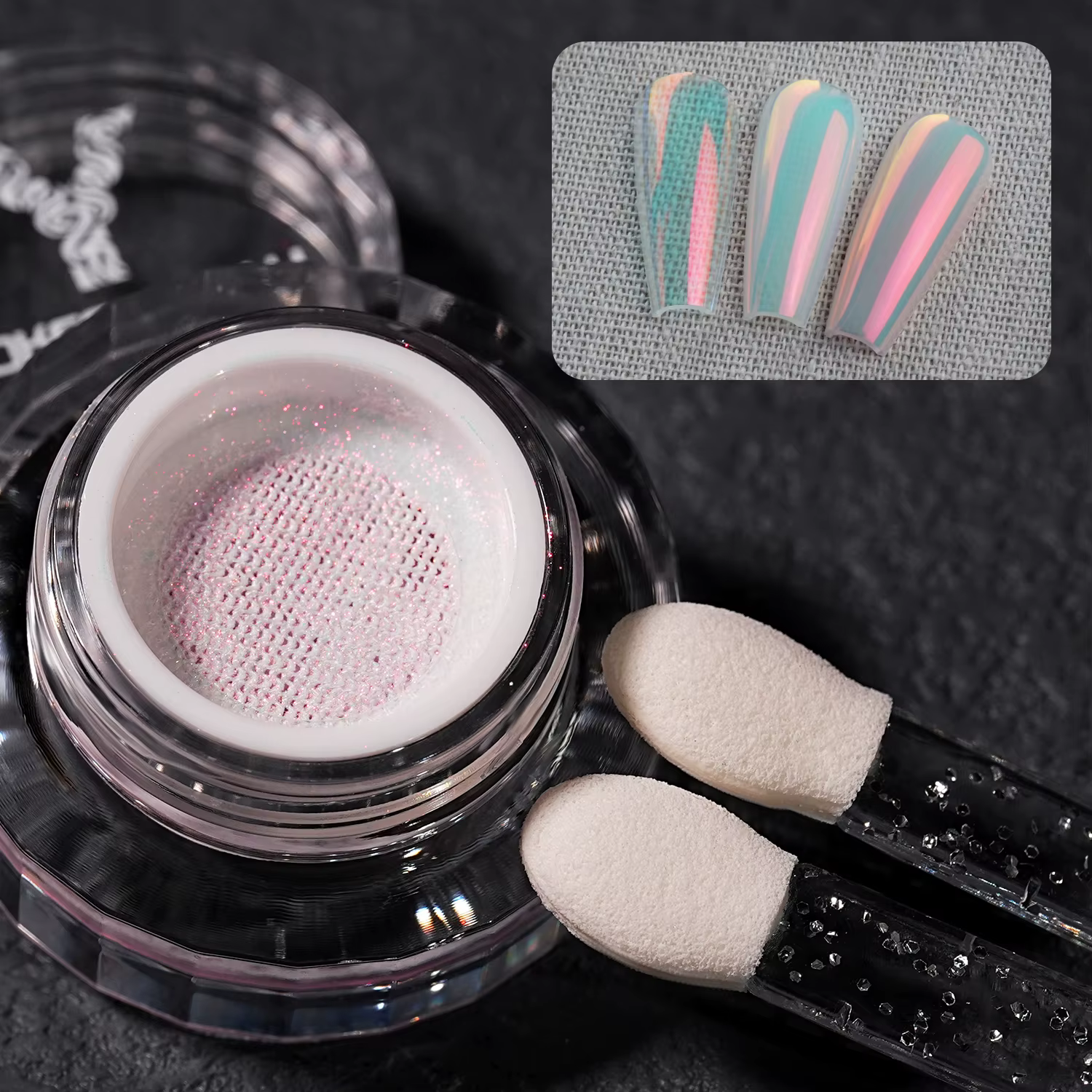 Nouvelle poudre à ongles YOKEFELLOW GleamTap Cushion Aurora Chrome