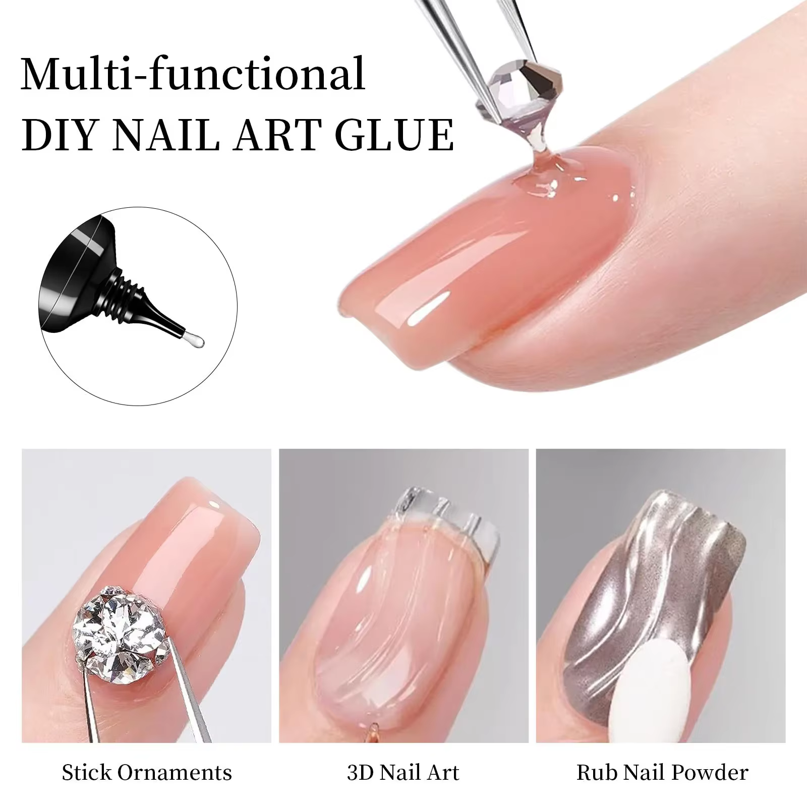 Gel de colle pour strass pour décoration d'ongles