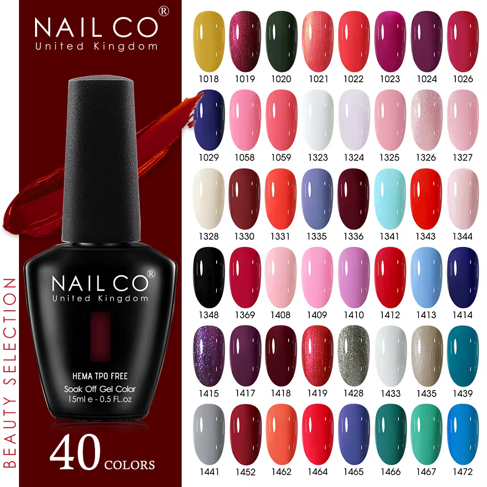 NAILCO 15ml Série Couleurs Rouge Foncé Vernis à Ongles Gel Nail Art Manucure Marron Nude Gel UV Gellak Design Laque Couche de Finition et de Base