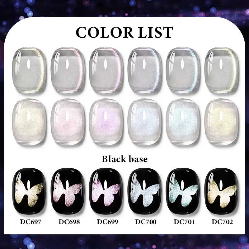 Vernis à ongles Gel magnétique chat lumière d'eau effet de perle de verre coloré Semi Permanent tremper UV LED Gel
