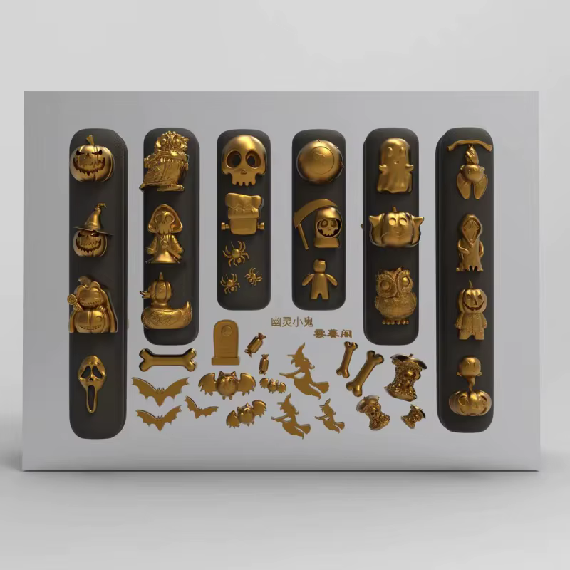 Moule à ongles 3D style Halloween sombre pour décoration de fêtes : Citrouille