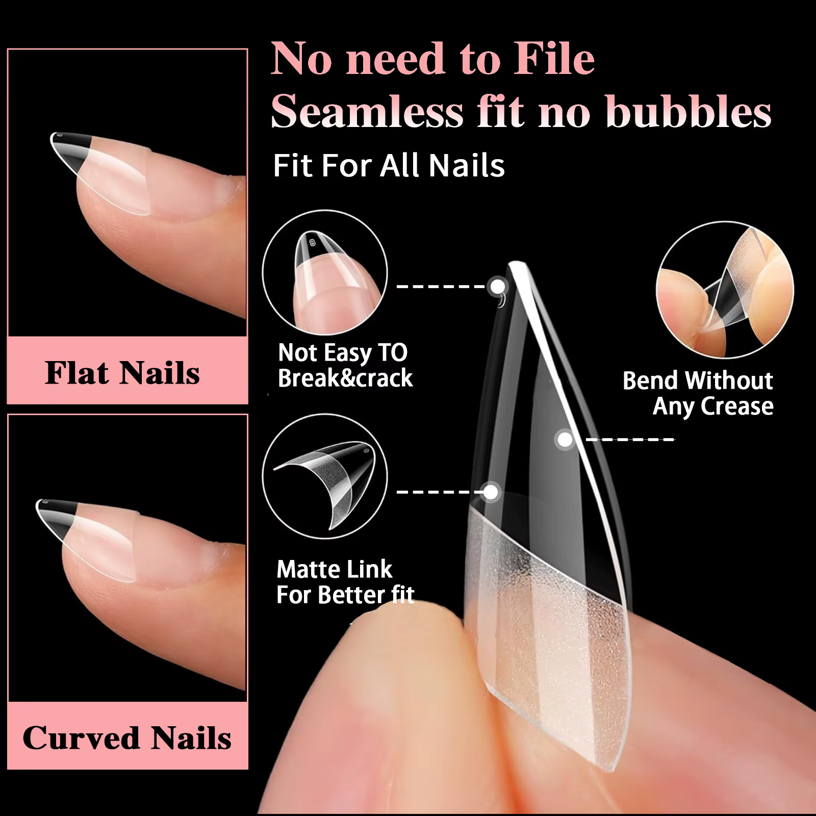 600 pièces/boîte Ultra court français faux presse sur acrylique ongles conseils amande carré sans trace manucure Salon