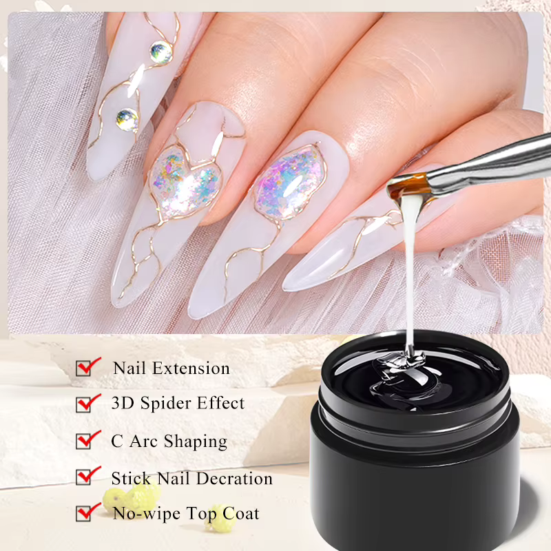 Mtssii 5 en 1 colle Gel de renfort sans lingette couche de finition Nail Art tremper le vernis Gel UV 3D Chrome Design diamant Gel