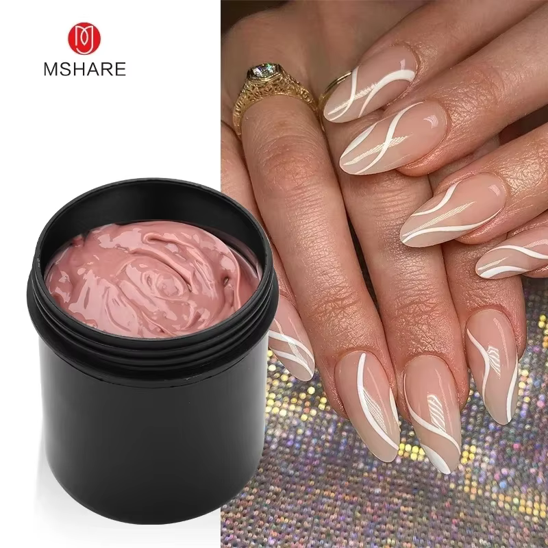 MSHARE 150ml gelée Gel constructeur ongles Extension Gel Tpo gratuit Gel crème moyen doux couverture ombre rose blanc UV