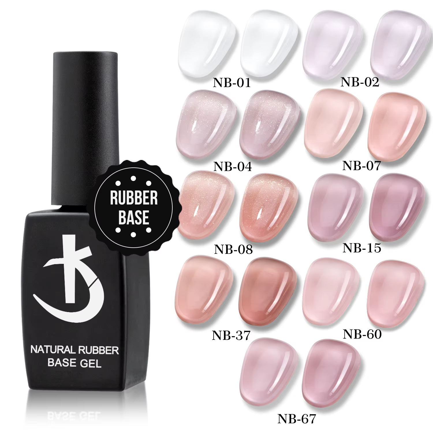 KODI JYJ Gel de Base en caoutchouc naturel 2 en 1 couleur nue couche
