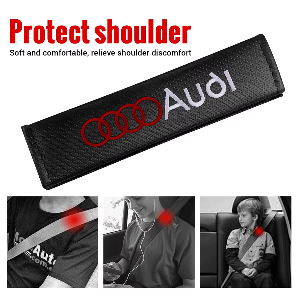 Couvre-ceinture de sécurité pour intérieur de voiture, protection d'épaule, badge, coussinet, accessoires automobiles pour Audi A1 A2 A3 A4 S6 Qyttro Sline RS Q2 Q3 TT A8